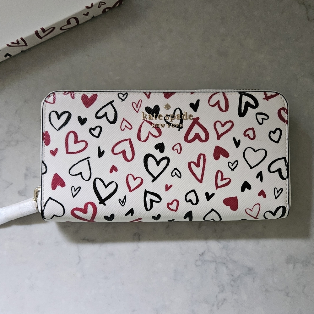 Kate Spade Staci Scribble Heart Continental Wallet